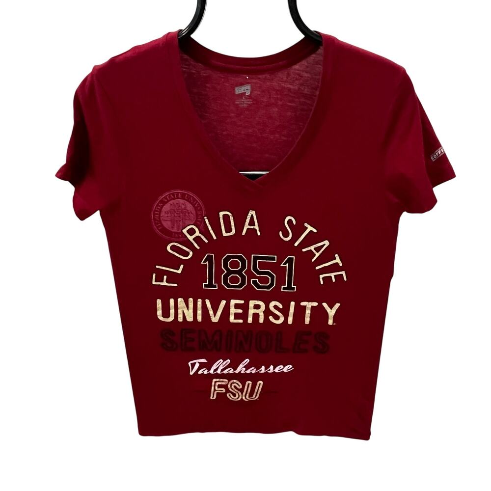 Soffe Women's LG Florida State University Seminoles V-neck Graphic T-shirt
